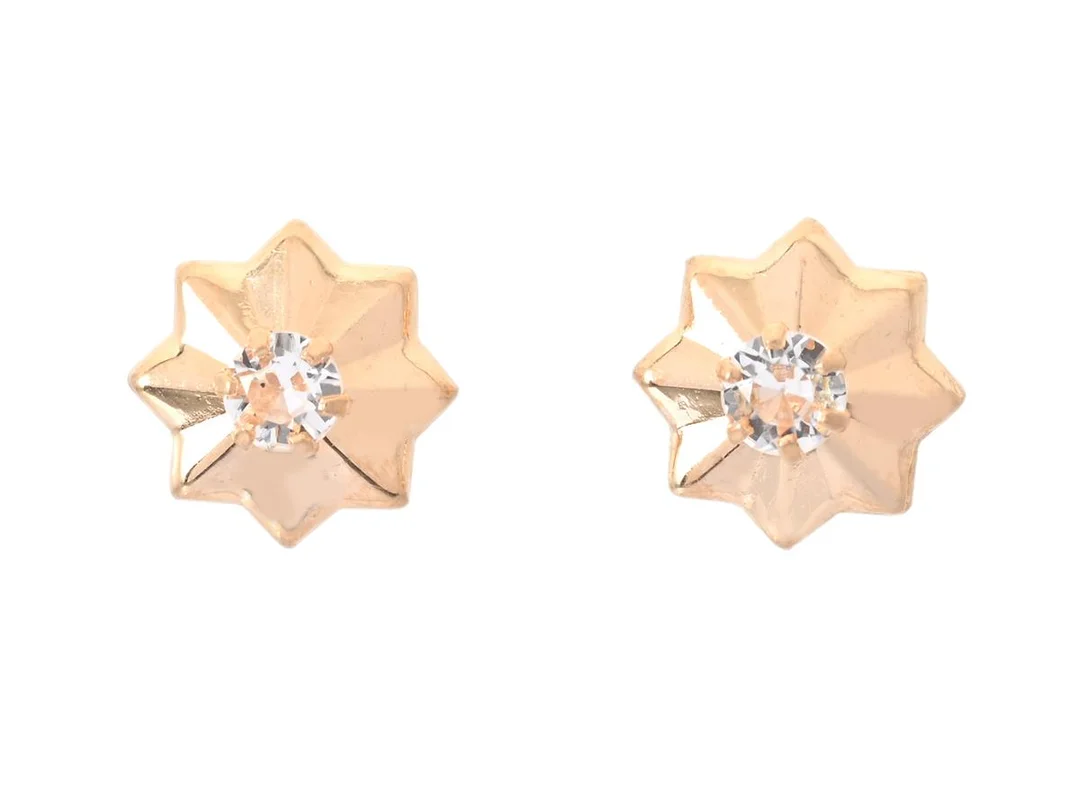 ÖRHÄNGEN, 18K guld, vita stenar, diameter 7,8 mm, stift, vikt ca 1,1 g. — Smycken/Örhängen — Kaplans