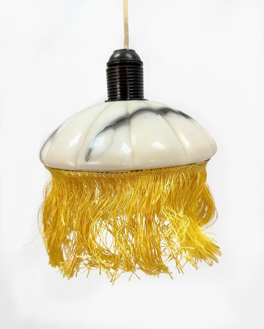 FÖNSTERLAMPA, Art Deco, glas, fransar, 1930 tal. — Other lighting — TOKA Auktionshus