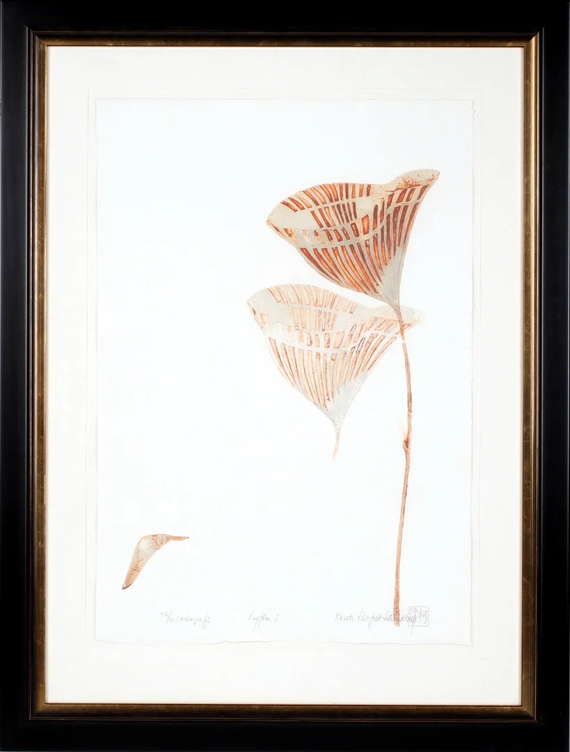 KERSTI RÅGFELT-STRANDBERG. "Lyfter I", Callografi, signerad och numrerad 42/50. — Engravings & Prints — Stadsauktion Sundsvall
