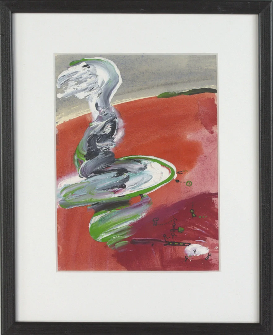 OIDENTIFIERAD KONSTNÄR. Olja på papper, komposition, otydlig signatur, (Paul ...) — Paintings — Höganäs Auktionsverk