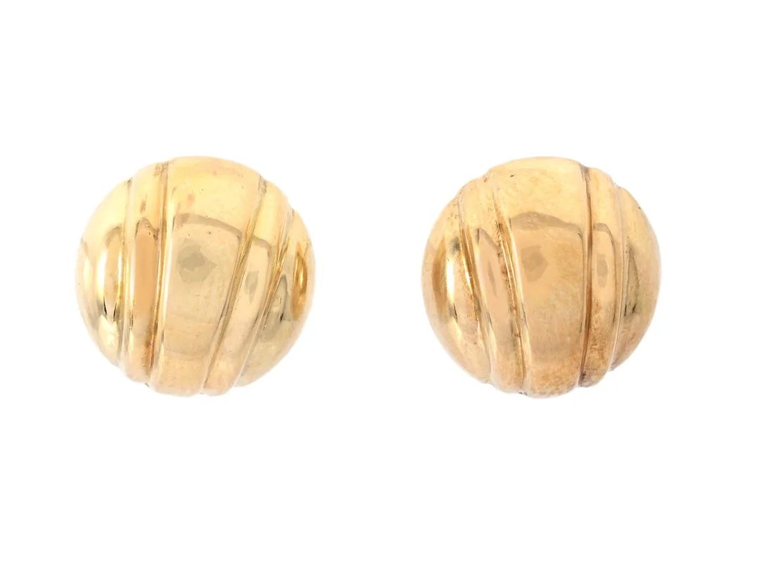 ÖRHÄNGEN, 18K guld, diameter ca 1,1 cm, stift, vikt ca 1,7 g. — Smycken/Örhängen — Kaplans