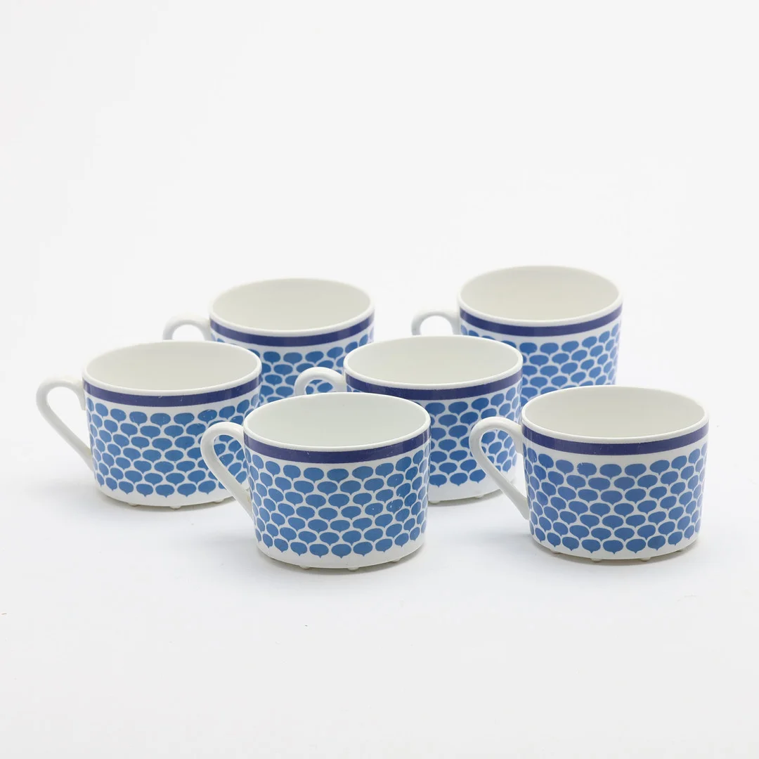 STIG LINDBERG. Kaffekoppar 6 st, "Fjäll", Gustavsberg, 1970-tal. — Ceramics & Porcelain — Uppsala Auktionskammare