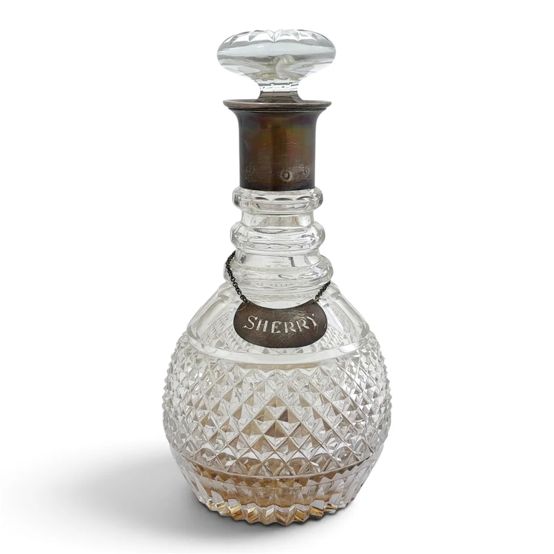 DANISH SILVER MOUNTED CUT GLASS DECANTER. — Silver — Griffin’s Auctioneers