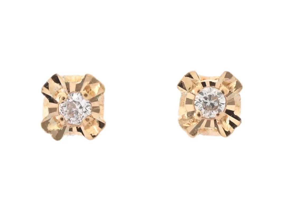 ÖRHÄNGEN, 18K guld, briljantslipade diamanter ca 0,02 ctv, diameter 3 mm, stift, vikt ca 0,9 g. — Smycken/Örhängen — Kaplans