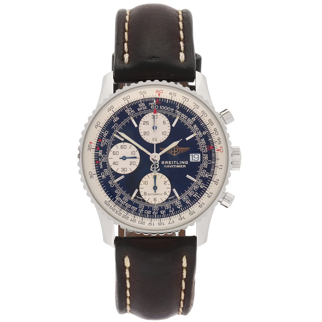 BREITLING. Navitimer herrearmbåndsur af stål, ref. A13022.1. — Wristwatches — Palsgaard Kunstauktioner