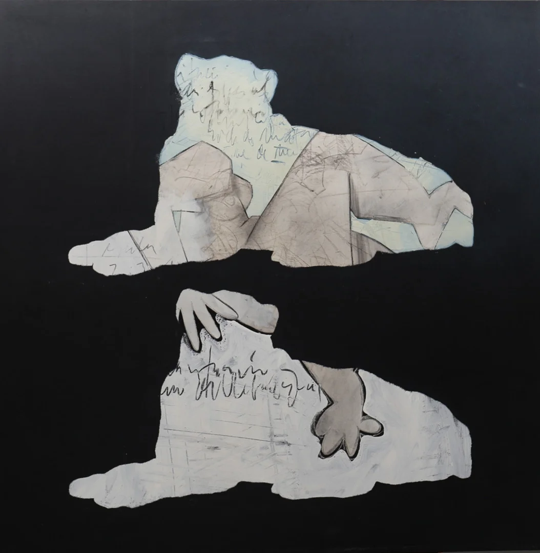 ALFONSO ALZAMORA. “Dos perros y gravitación”. — Paintings — Balclis