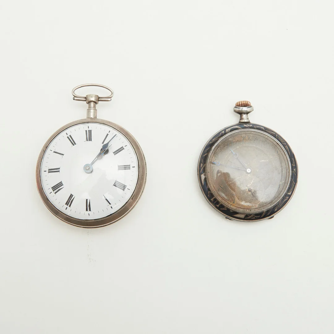 PAAR TASCHENUHREN, Silber. (2). — Pocket & Stop Watches — Stockholms Auktionsverk Köln