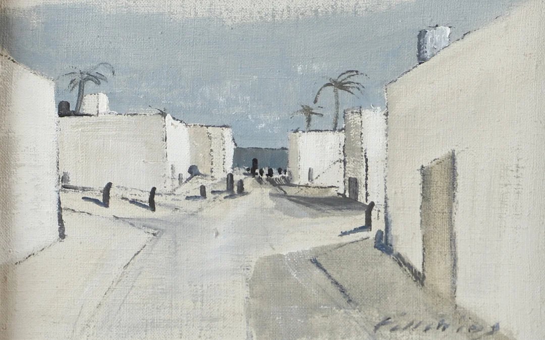 HANS FALLENIUS. Vita hus, olja på duk, signerad. — Paintings — Helsingborgs Auktionskammare
