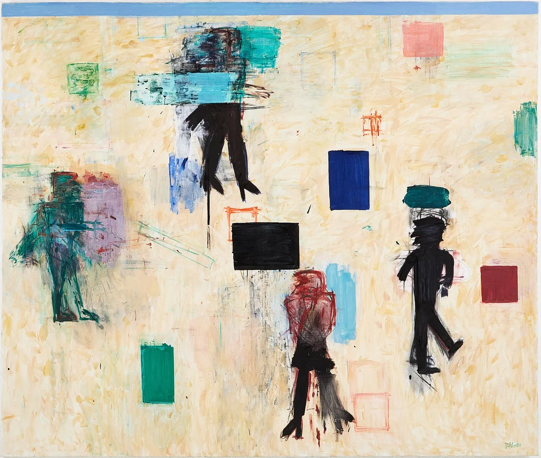 BJÖRN ADEGREN. Abstrakt komposition, olja på duk, signerad, daterad 88. — Paintings — Stockholms Auktionsverk Magasin 5