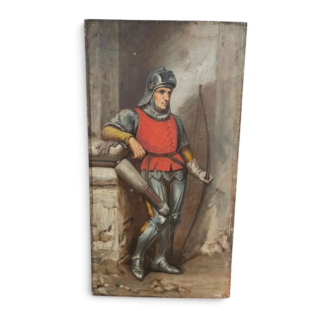 EMILE BEMINDT. Caballero, óleo sobre tabla. — Paintings — Arce Auctions