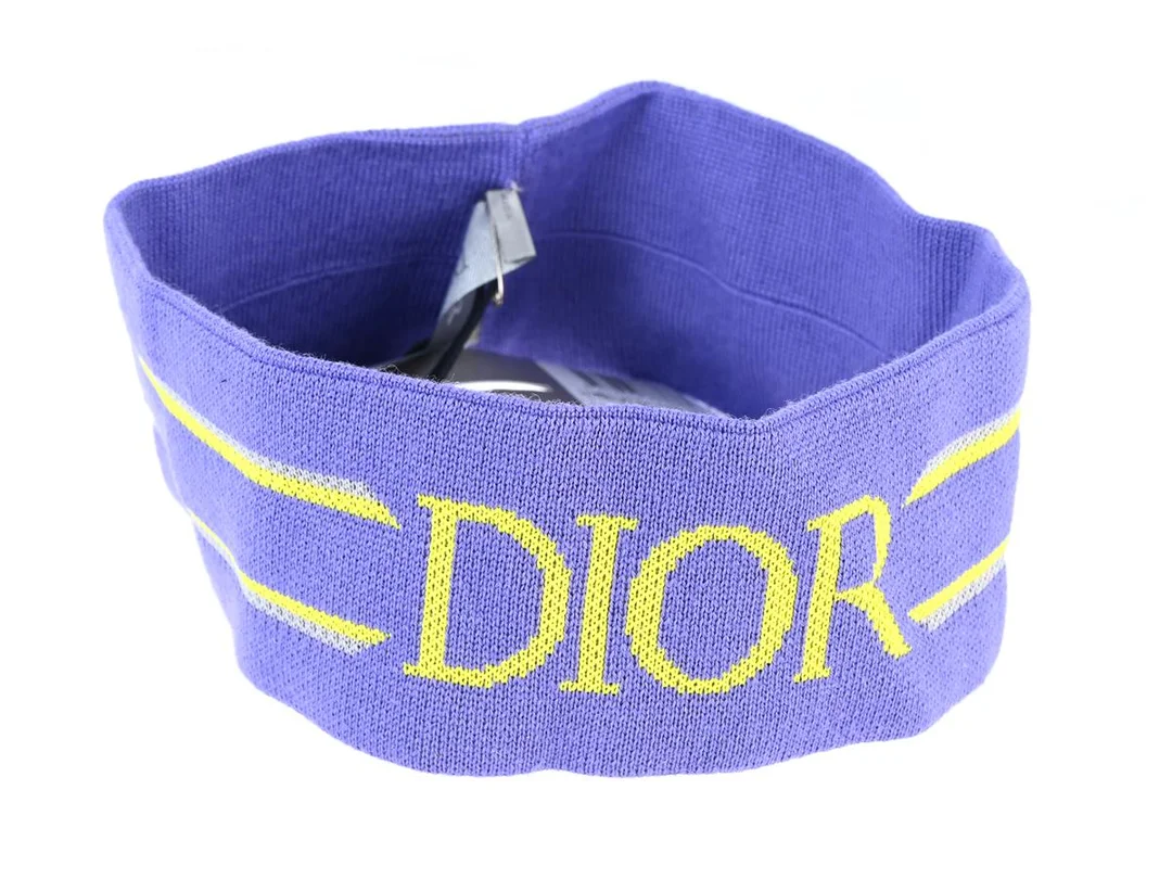 HÅRBAND, DIOR, 70% ull, 30% polyester, Logo Dior, lila, neon gul, grå, one size, bredd 6,5 cm. — Kläder/Mössor — Kaplans