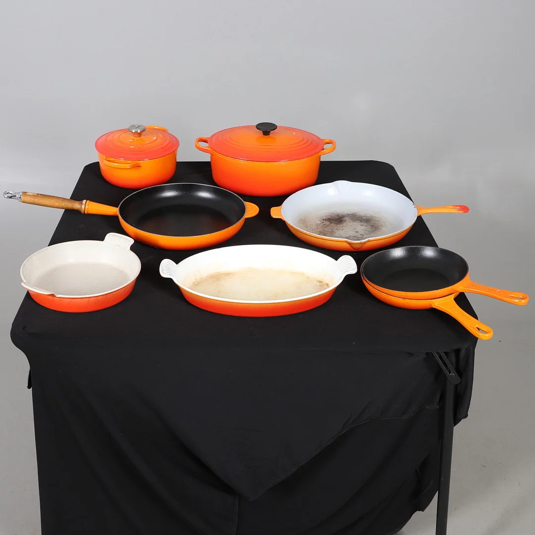 SELECTION OF USED LE CREUSET KITCHEN WARE. — Other metals — Lawrences Auctioneers