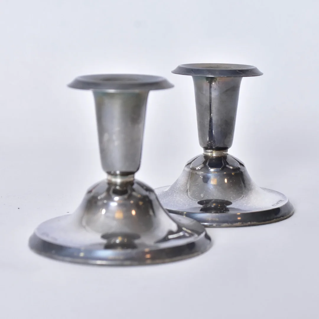 LJUSSTAKAR, 1 par, silver, Da Capo Lidköping 1990. — Silver — Halmstads Auktionskammare