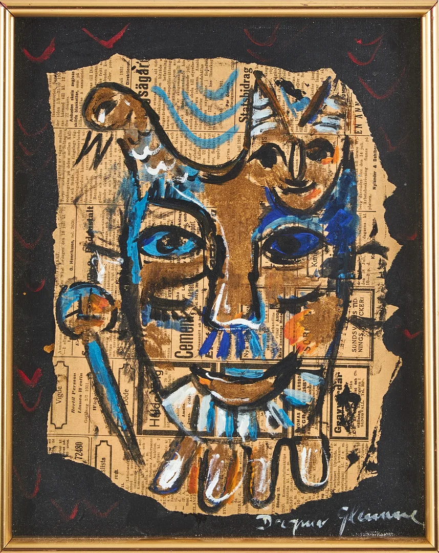 DAGMAR GLEMME. abstrakt figur, blandteknik på duk, signerad. — Paintings — Stockholms Auktionsverk Magasin 5