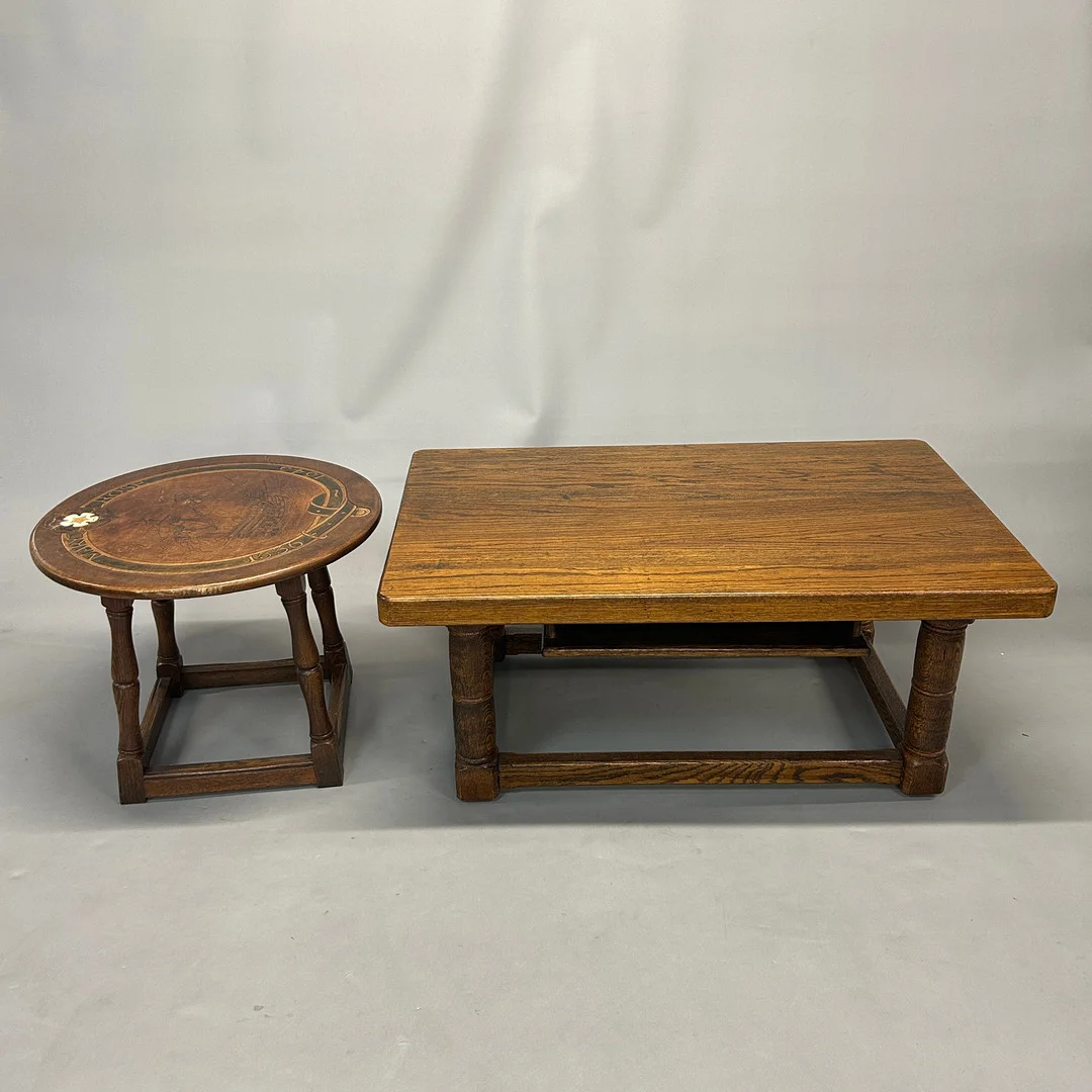 OAK COFFEE TABLE AND SIDE TABLE. — Coffee Tables — Chalkwell Auctions