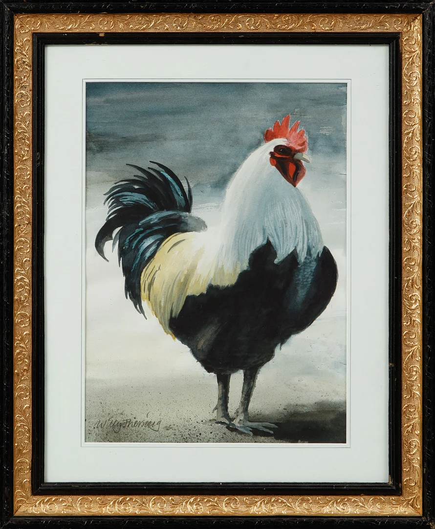 WILLY THESSING. Tupp, akvarell, signerad. — Paintings — Göteborgs Auktionsverk