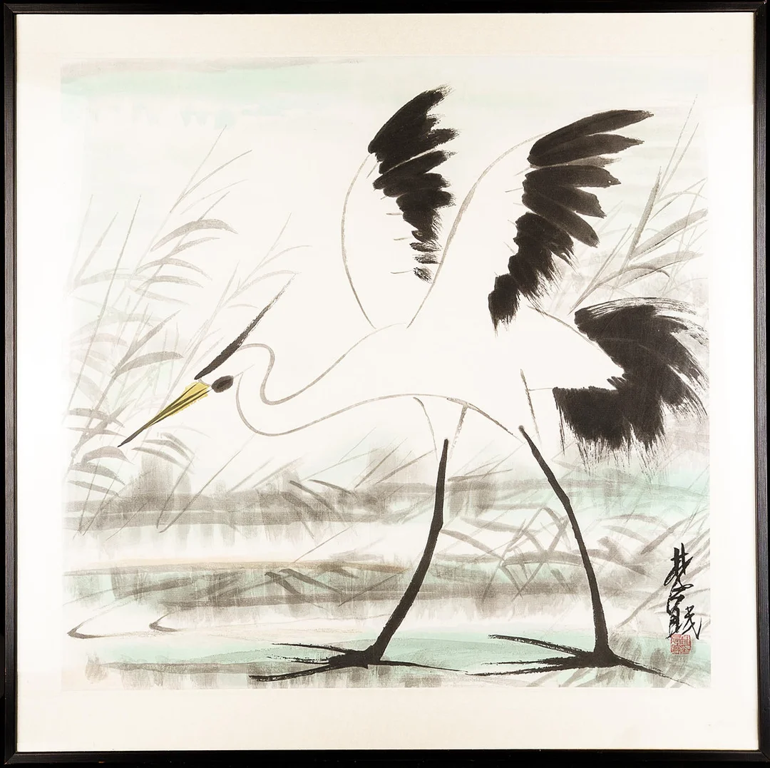 SONG XIANHE. blandteknik på papper, signerad. — Paintings — Norrlands Auktionsverk