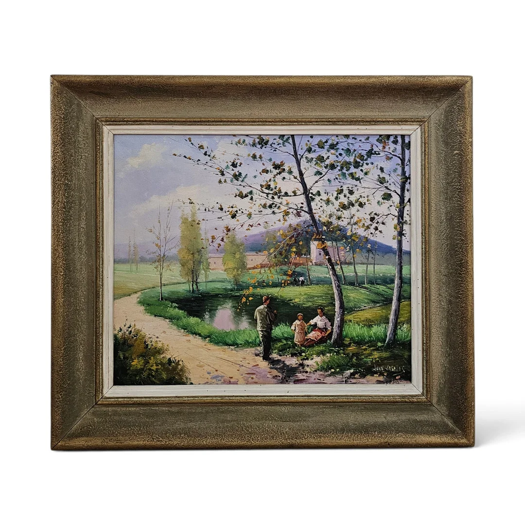JUAN CASELLAS (1957). Paisaje con figuras, óleo sobre lienzo. — Paintings — Arce Auctions