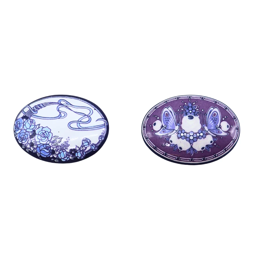 MICHAELA FREY EMAILLE-BROSCHEN SET. — Brooches & Pendants — Auktionshaus Stuber's Hammerschlag