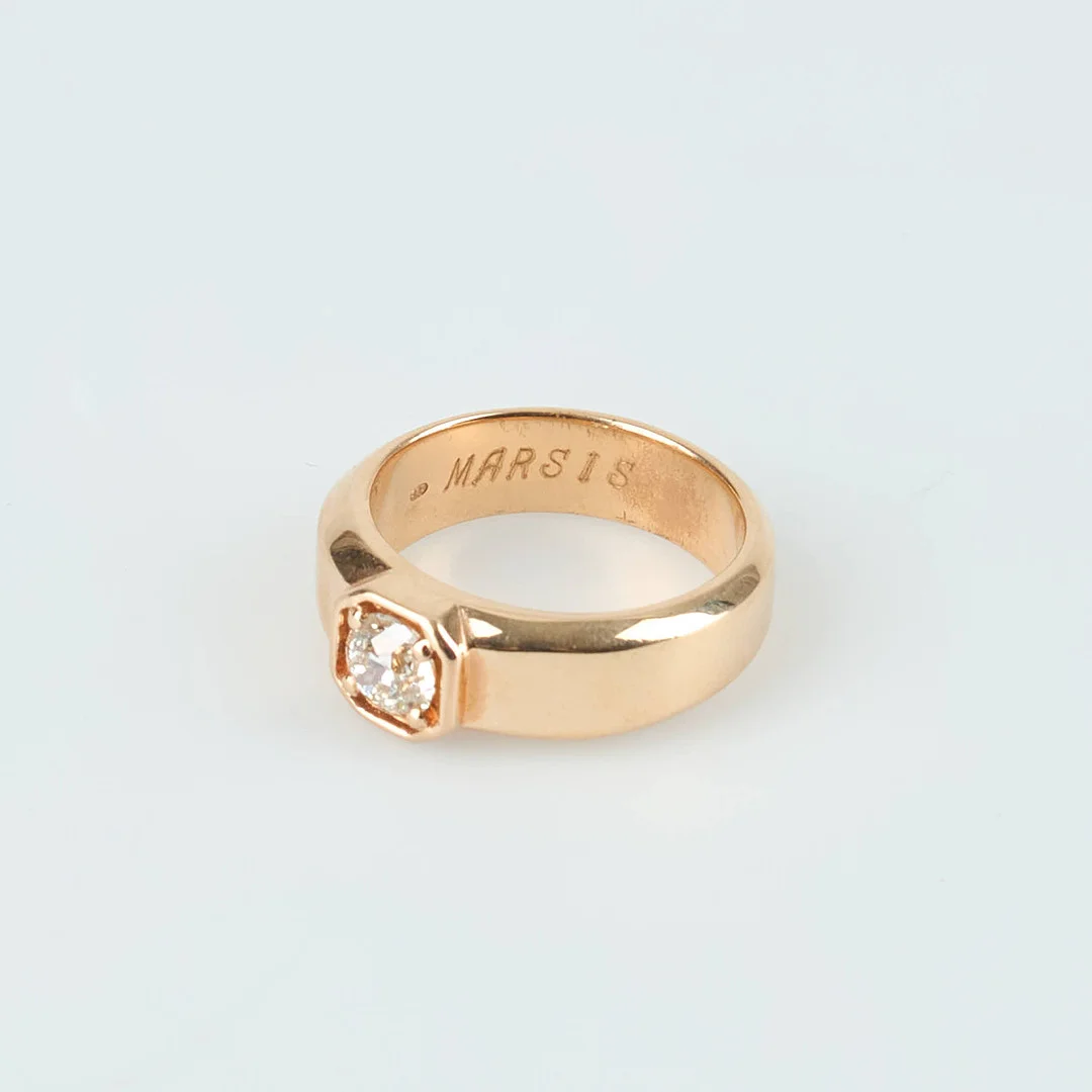 RING, 14K guld, diamant 0.96 ct, Ø 20,5. — Rings — Stockholms Auktionsverk Helsinki