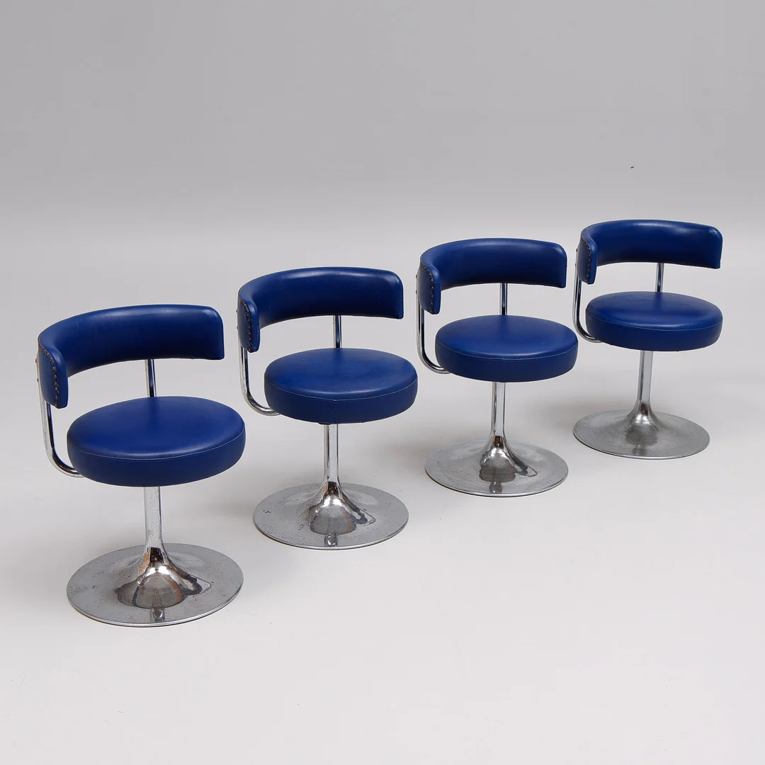 BÖRJE JOHANSSON. Snurrstol, 4 st, "Jupiter", Johanson Design , Markaryd, 1970/80-tal. — Armchairs & Chairs — Auktionsbyrån Varberg