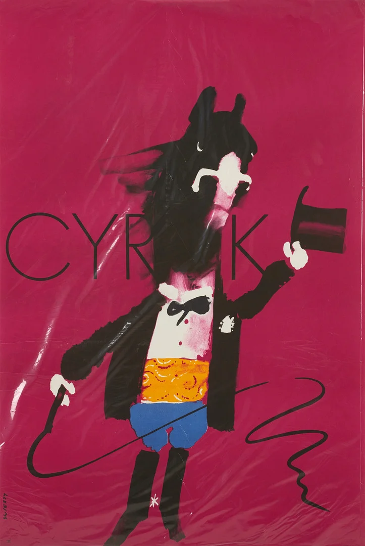 WALDEMAR ŚWIERZY. Affisch, "Cyrk Ringmaster Horse", 1970, WAG. — Engravings & Prints — Crafoord Auktioner Stockholm