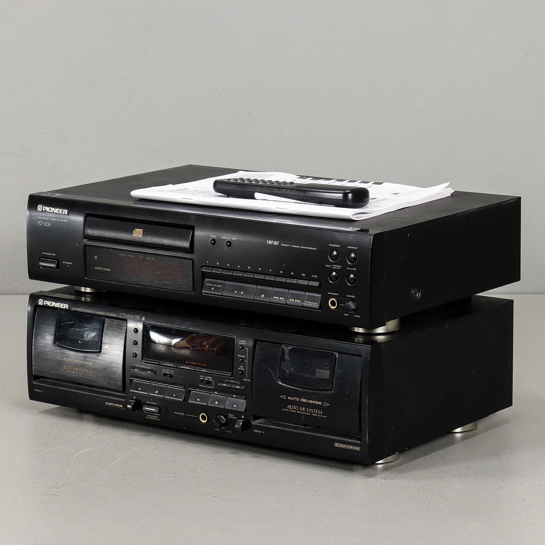 PIONEER Cd-spelare PD-206 & Kassettdäck CT-W503R, 1990-tal. — Audio, Vinyl & Hi-Fi — Karlstad Hammarö Auktionsverk