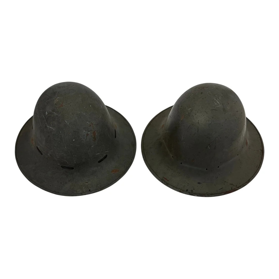 A PAIR OF WW2 HOME GUARD HELMETS. — Armour & Uniform — Griffin’s Auctioneers