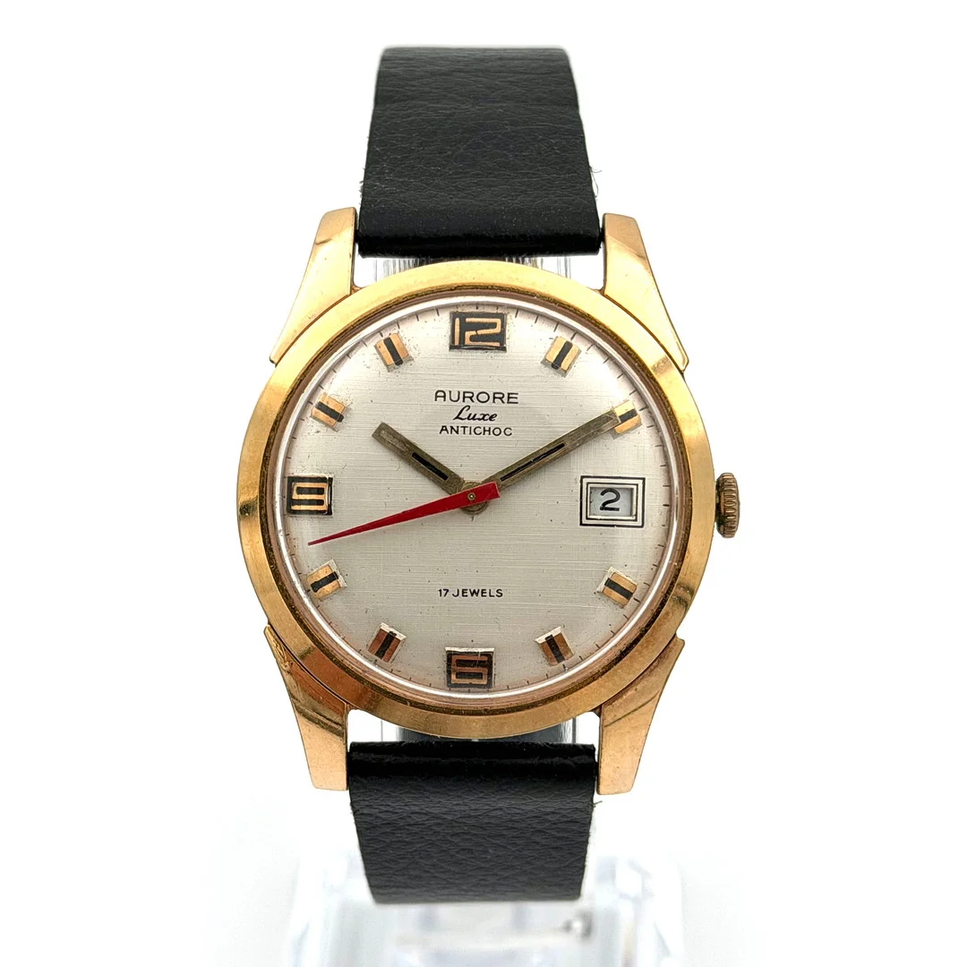 AURORE Luxe, armbandsur, 1960/70-tal, manuell, guld på stål. — Wristwatches — Skandia Auktion