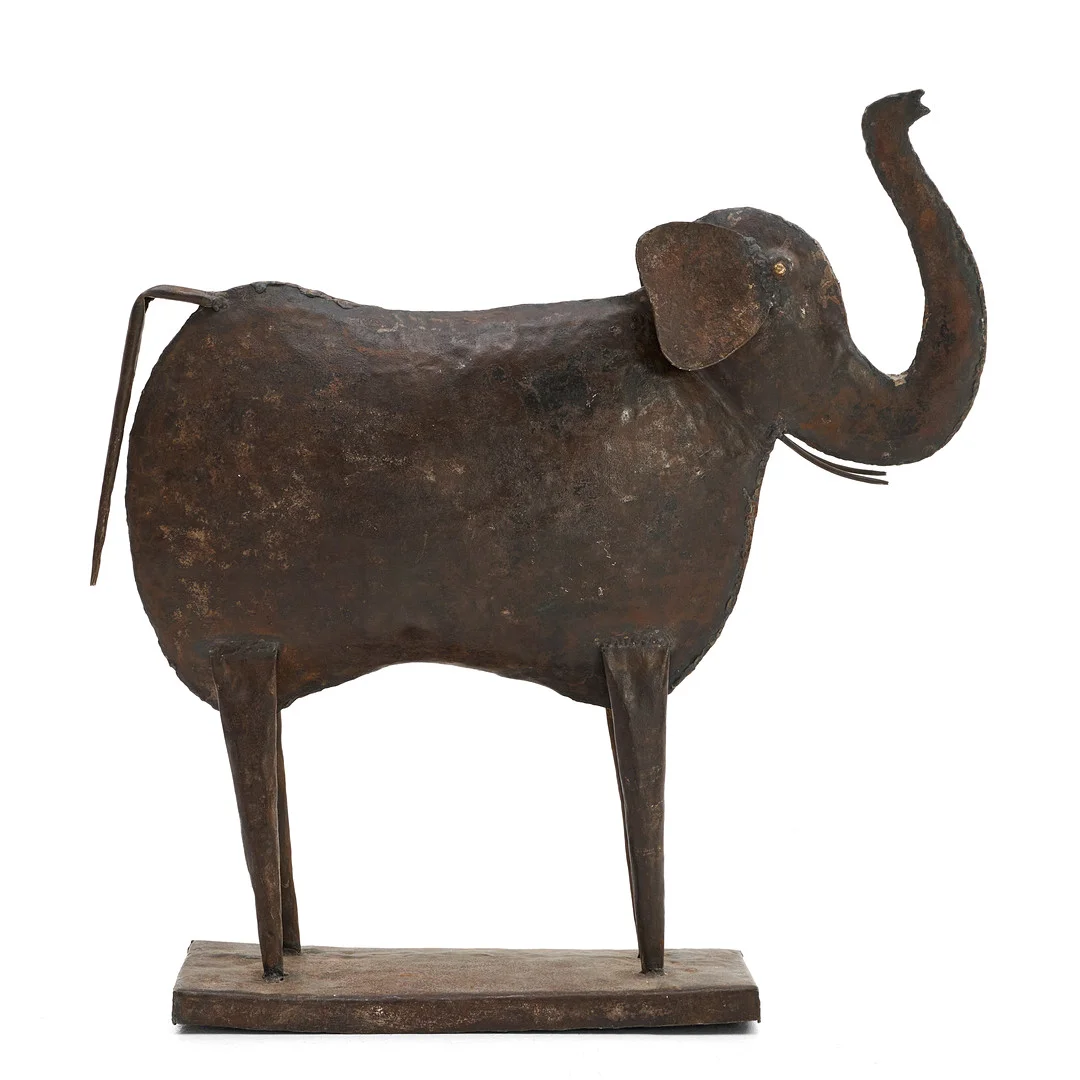 SKULPTUR, Elefant, höjd 73 cm, smide. — Sculptures & Bronzes — Crafoord Auktioner Stockholm