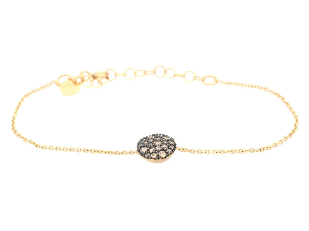 MARCELLO PANE, armband, förgyllt sterlingsilver, bruna stenar, längd 15 cm - 18,5 cm, vikt 2,0 g. — Smycken/Armband — Kaplans