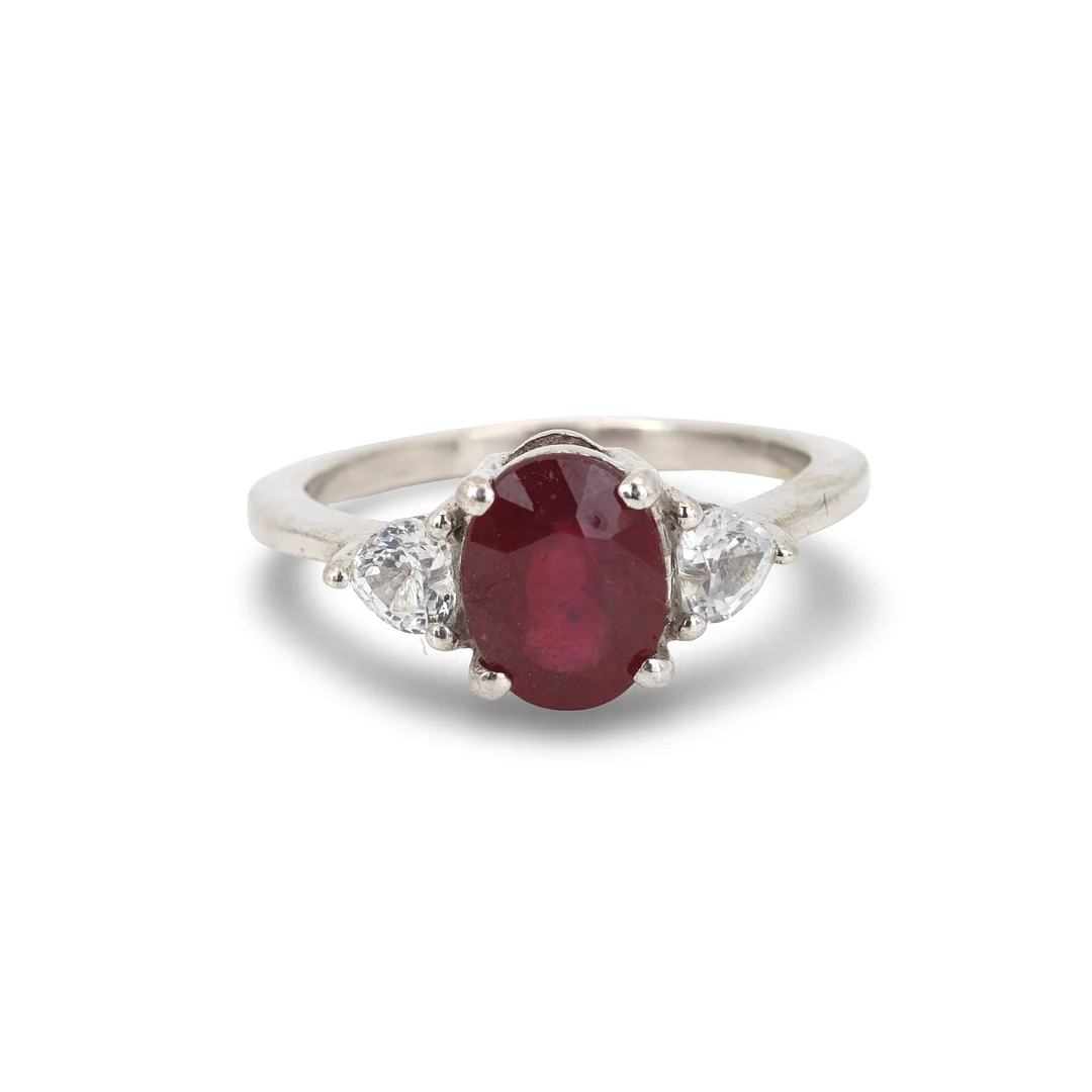 RUBY 925 SILVER RING. — Rings — Chalkwell Auctions