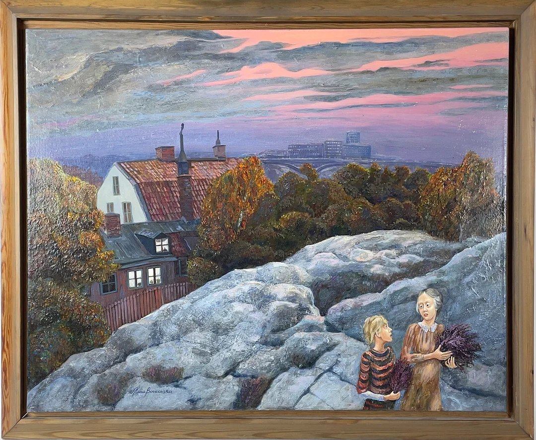 MARIA BOCZEWSKA. Utsikt från Åsöberget, Stockholm, olja på duk, signerad. — Paintings — Roslagens Auktionsverk