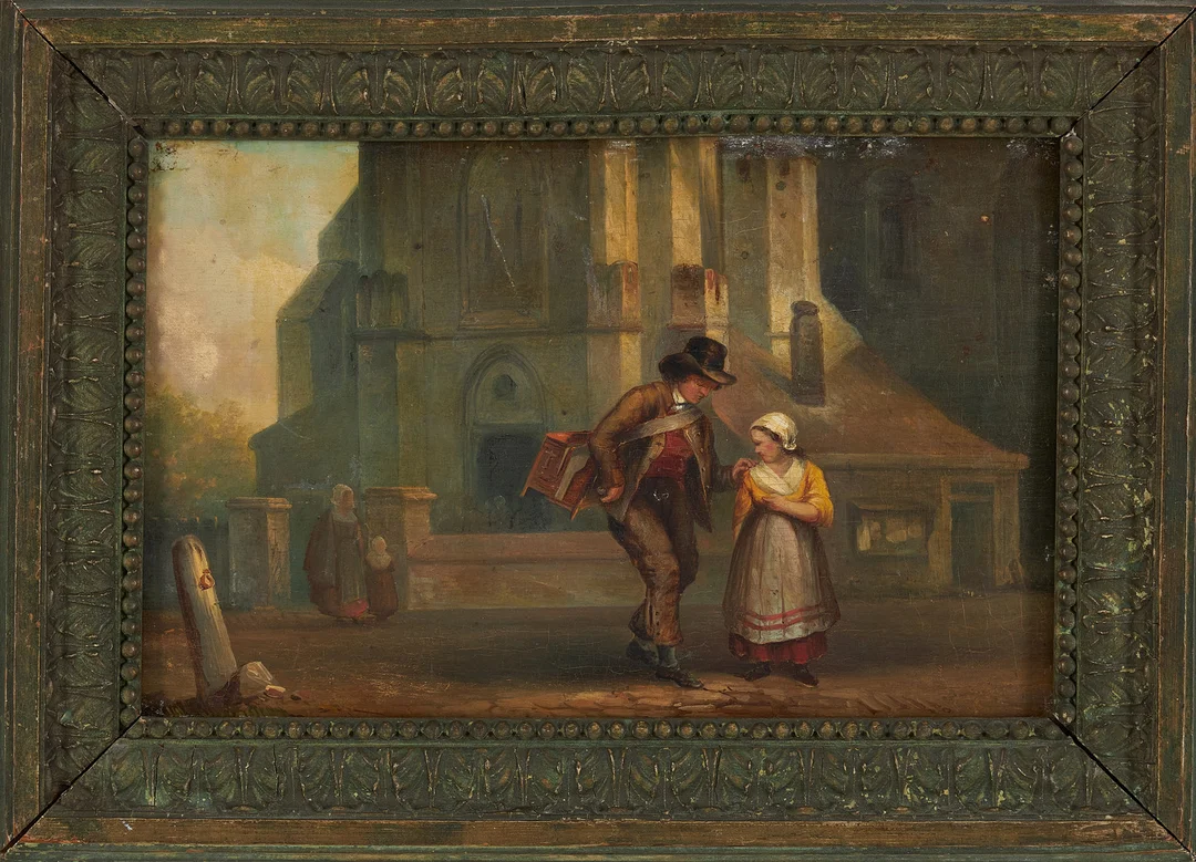 OKÄND KONSTNÄR, olja på pannå, osignerad, 1800-tal. — Paintings — Stockholms Auktionsverk Sickla
