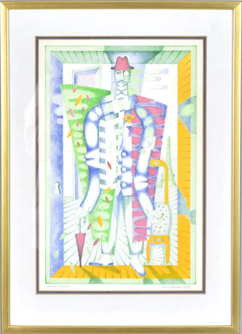 ERIK OLSON. Färglitografi. — Engravings & Prints — Halmstads Auktionskammare