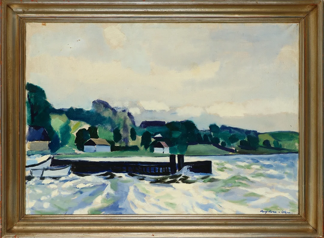 THORVALD HAGEDORN-OLSEN (1902-96). Kystparti, olie på lærred, signeret. — Paintings — Palsgaard Kunstauktioner