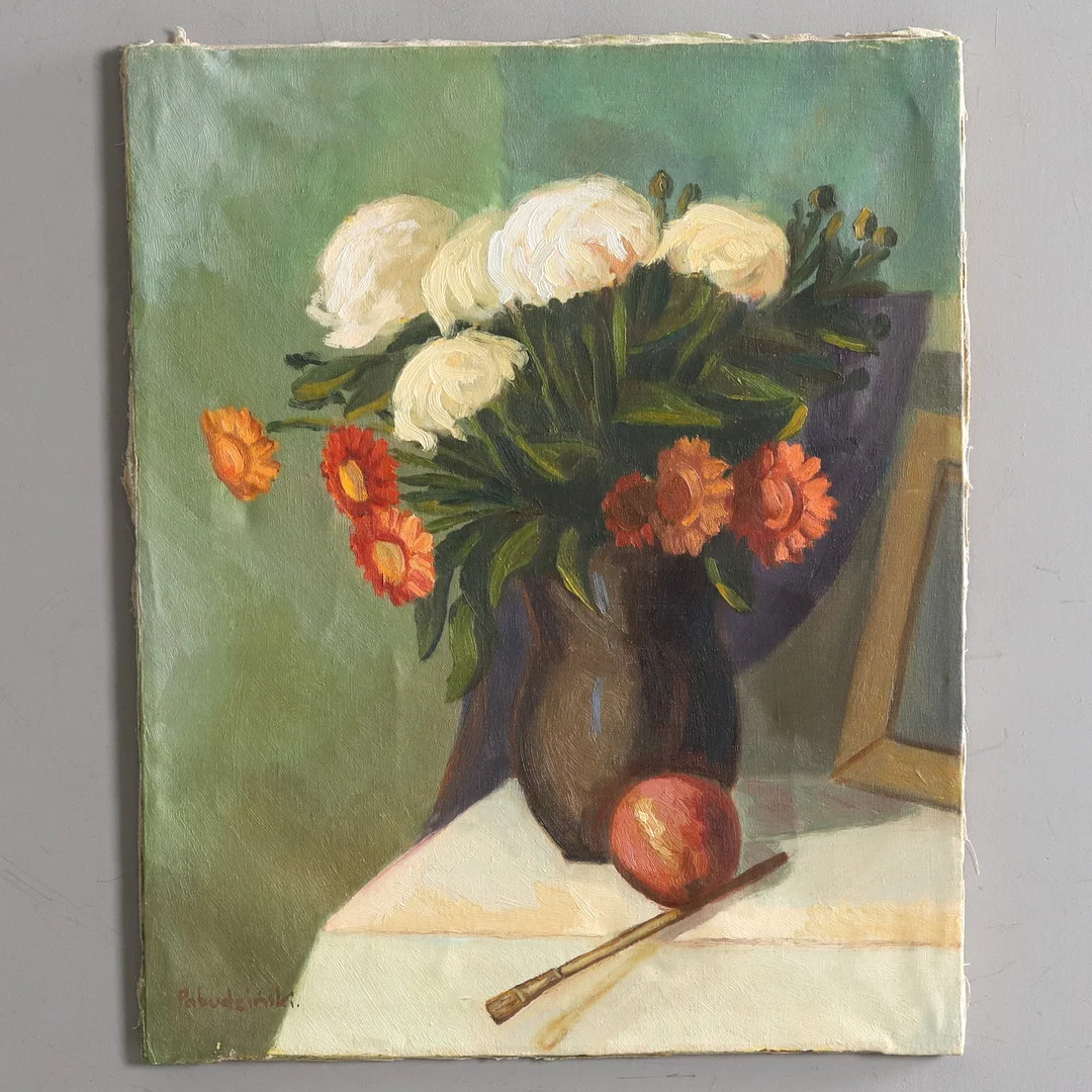 PRZEMYSŁAW PABUDZIŃSKI, stilleben, olja på duk, signerad. — Paintings — Örebro Stadsauktioner
