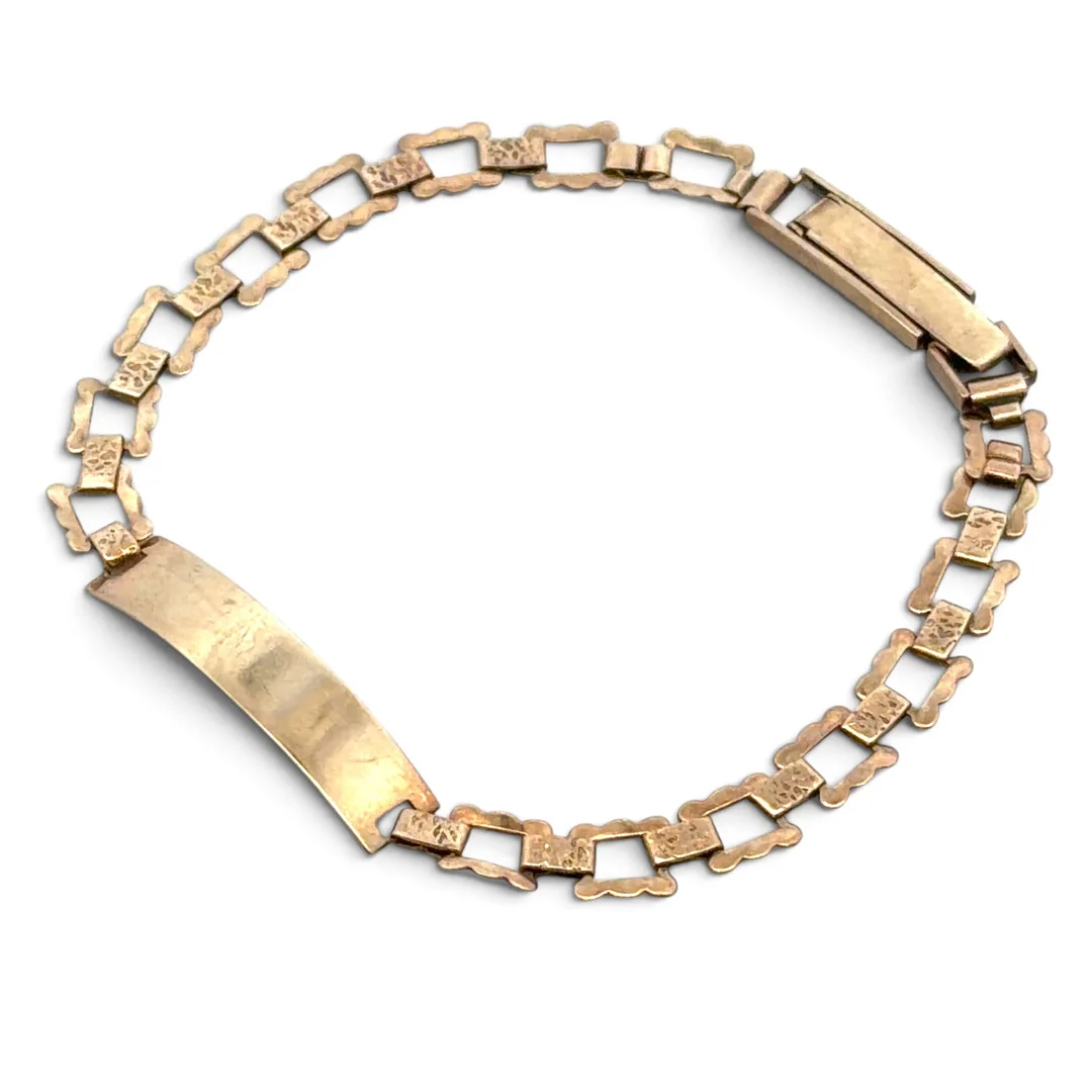 9CT GOLD IDENTITY BRACELET. — Bracelets — Griffin’s Auctioneers
