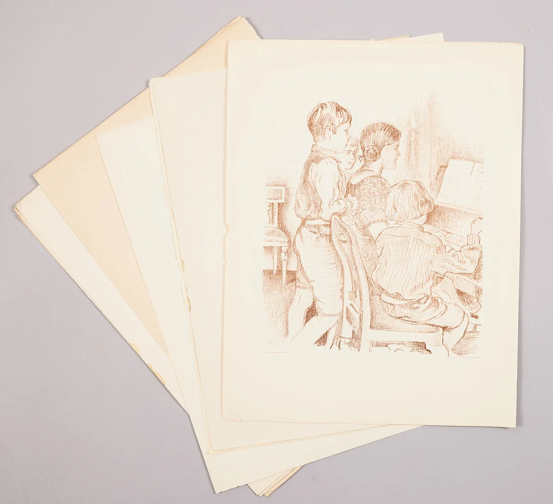 FÖRENINGEN FÖR GRAFISK KONST. 9 blad ur portföljerna 1927 och 1928. Alla signerade i plåten/ stenen. — Engravings & Prints — Stockholms Auktionsverk Magasin 5