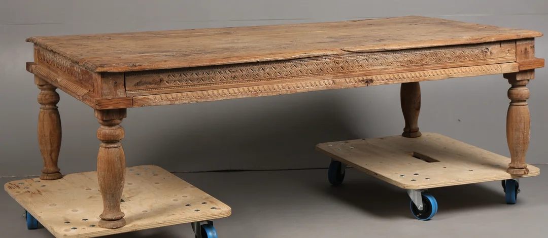AN ANGLO INDIAN CARVED TABLE. — Tables — Bishop & Miller