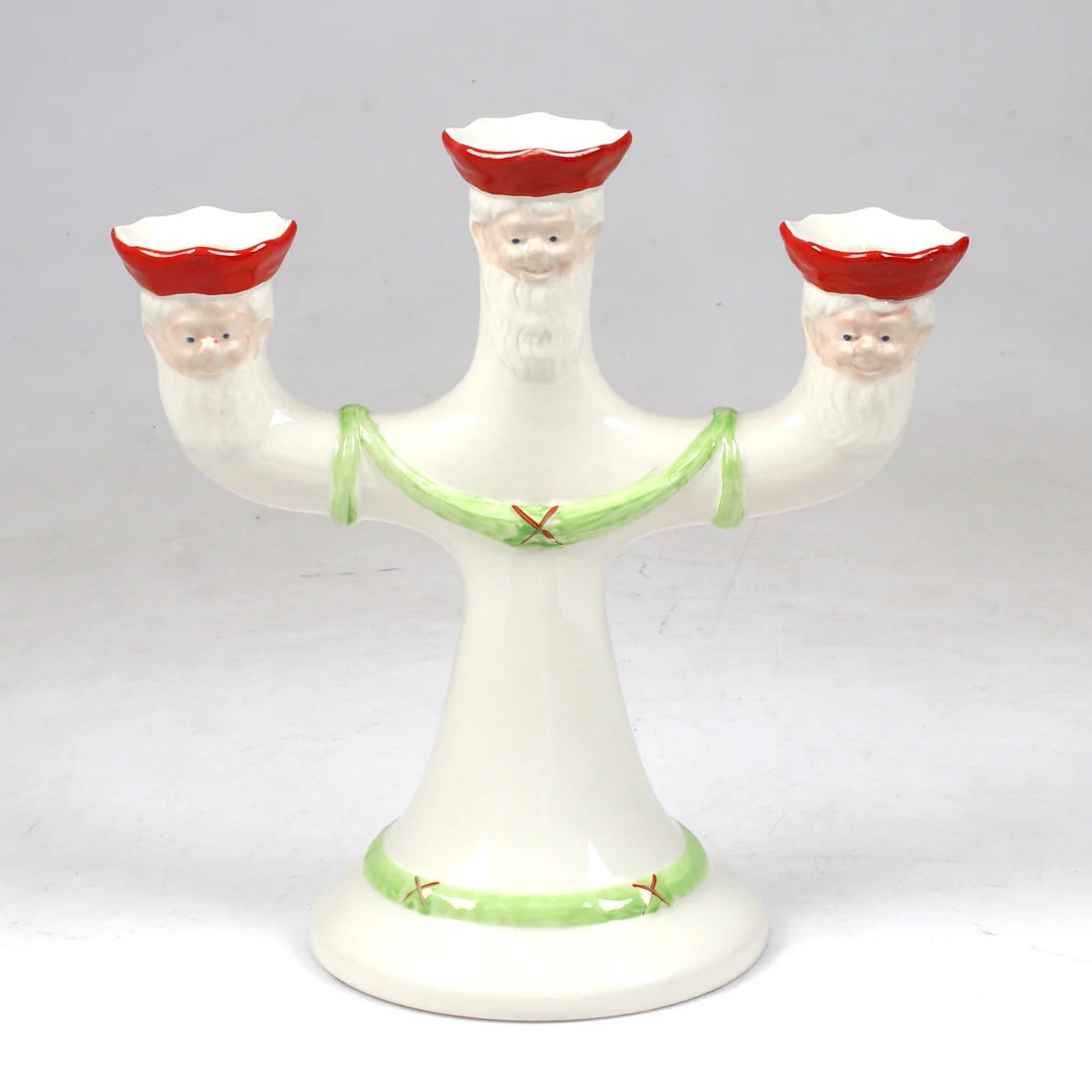 KANDELABER, porslin, "God Jul", Gustavsberg. — Candlesticks — Stadsauktion Sundsvall