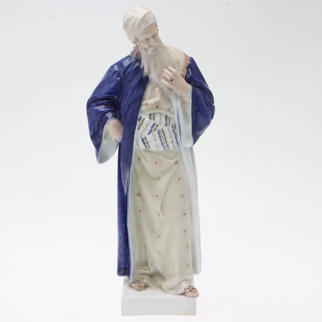 ADOLF JAHN. Figurin, porslin, "Nathan the Wise", Royal Copenhagen, Danmark. — European — Ekenbergs Auktioner