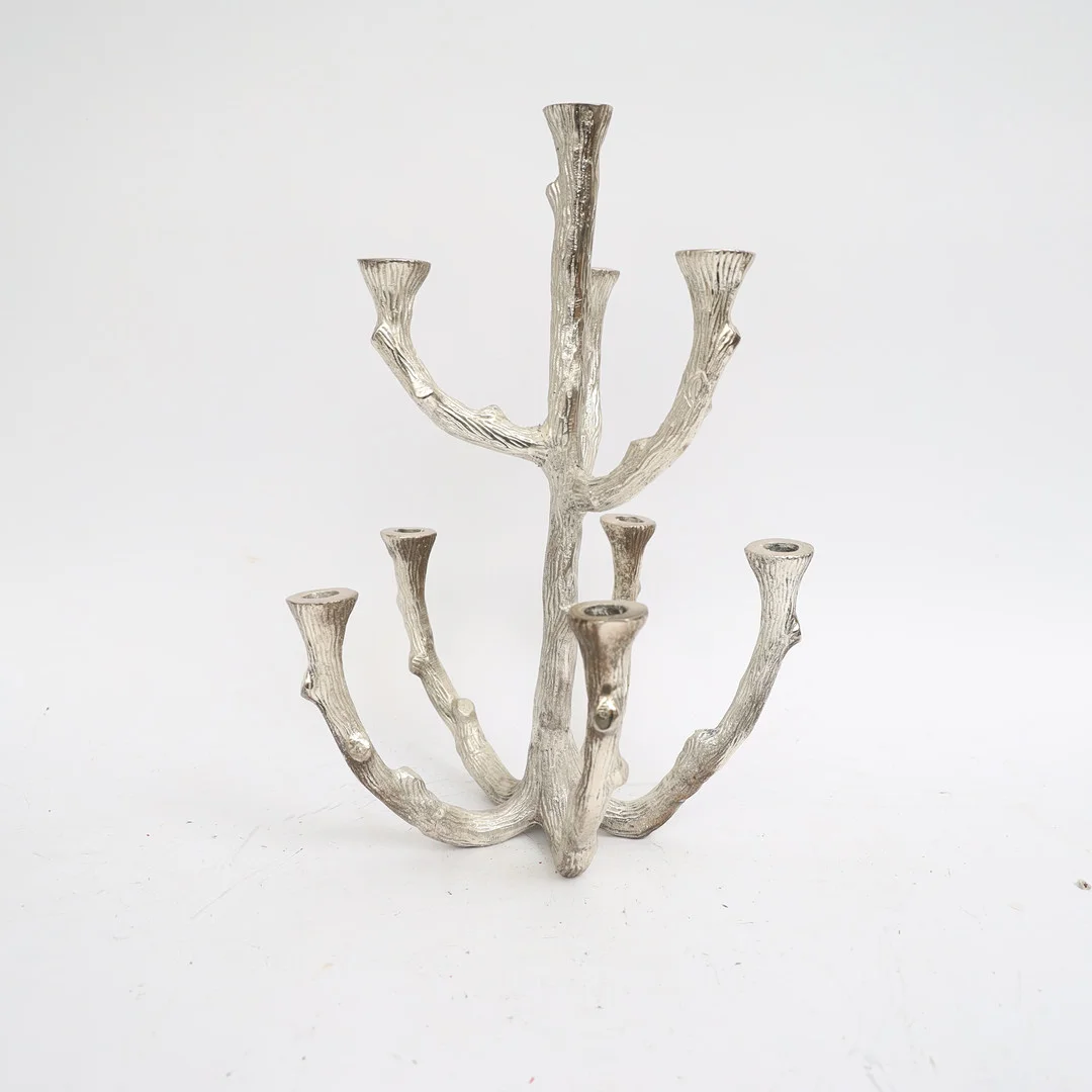 KANDELABER, 1900-talets slut, försilvrad metall, för 9st ljus. — Candlesticks — Falun Auktionsbyrå