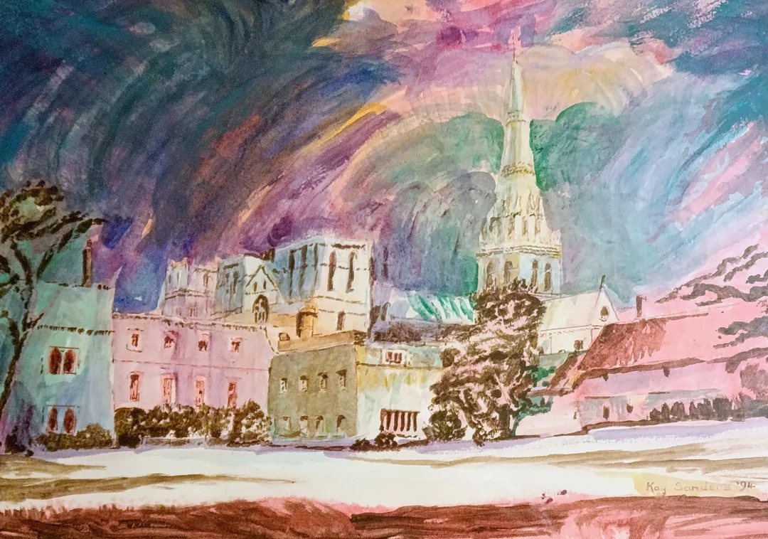 KAY SANDERS - CHICHESTER 1994 - ORIGINAL MIXED MEDIA. — Paintings — Acreman St Auctioneers & Valuers