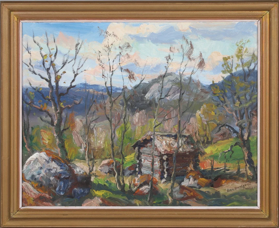 BROR DAHLQVIST. Landskapsmotiv, olja på pannå, signerad. — Paintings — Stadsauktion Sundsvall
