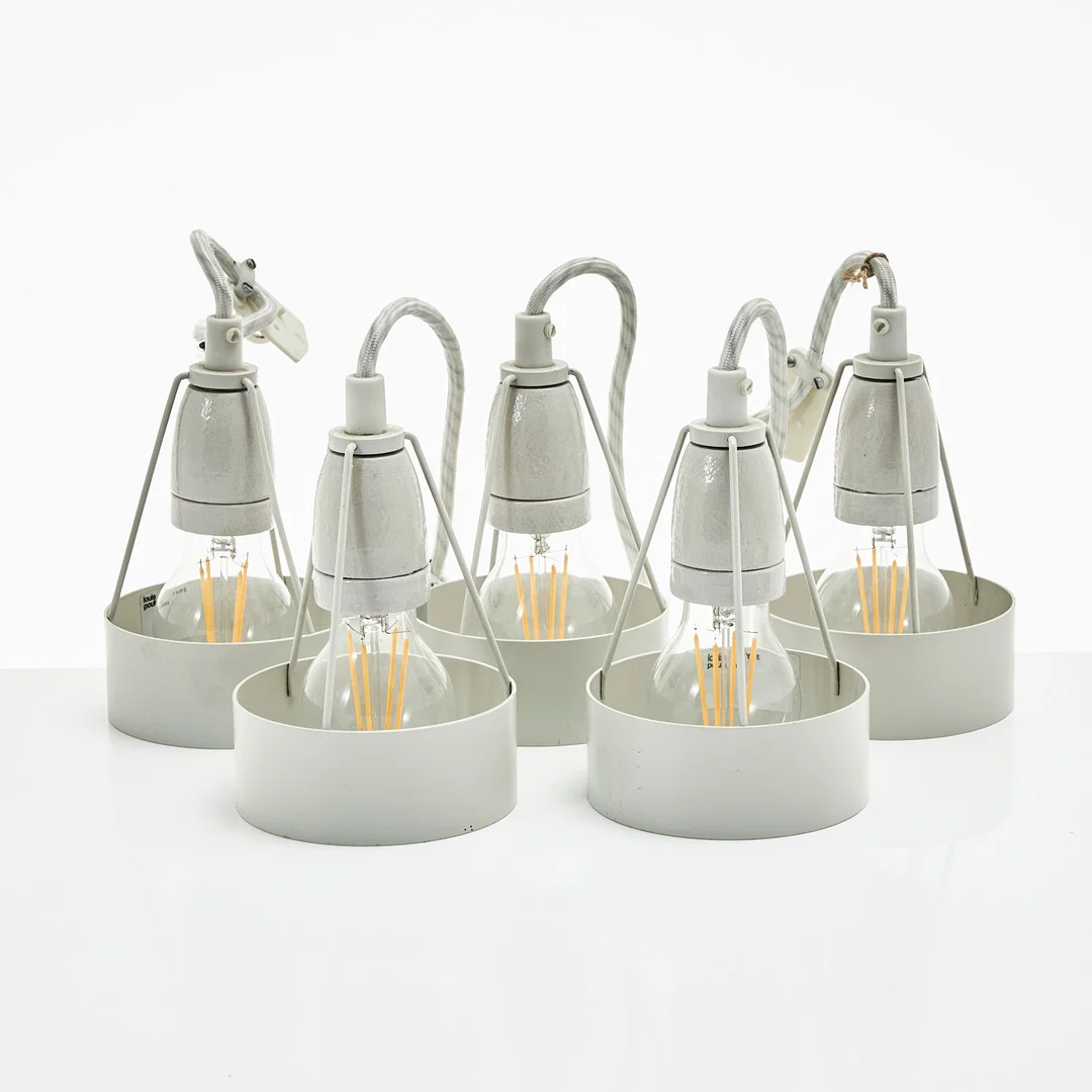 ERIK MÖLLERS, takarmatur, "Pakhus", 5 st, Louis Poulsen, Danmark. — Ceiling lights — Stockholms Auktionsverk Magasin 5