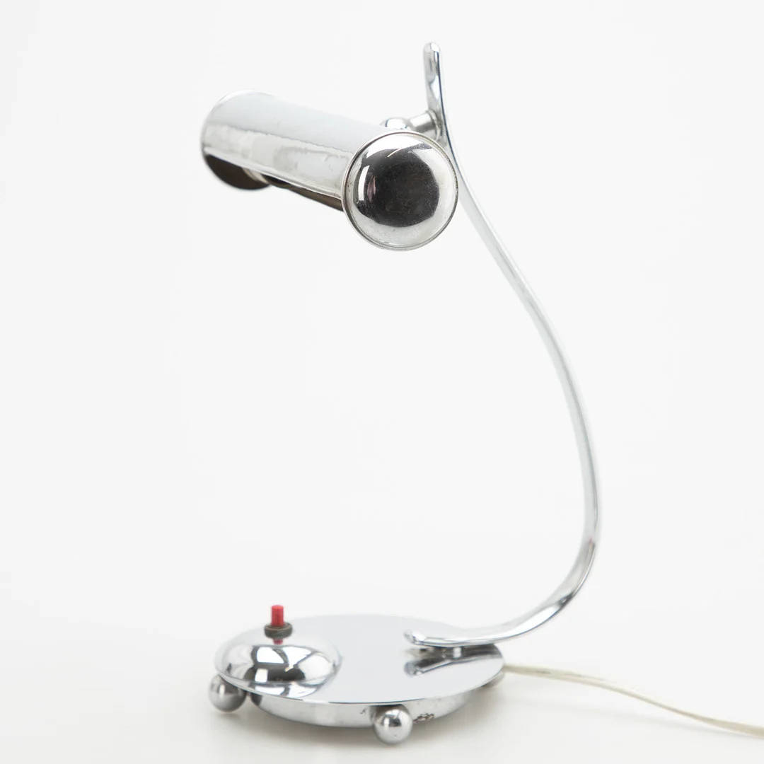 Klavierlampe, Messing, verchromt, 1950er-1960er Jahre. — Table Lamps — Stockholms Auktionsverk Hamburg