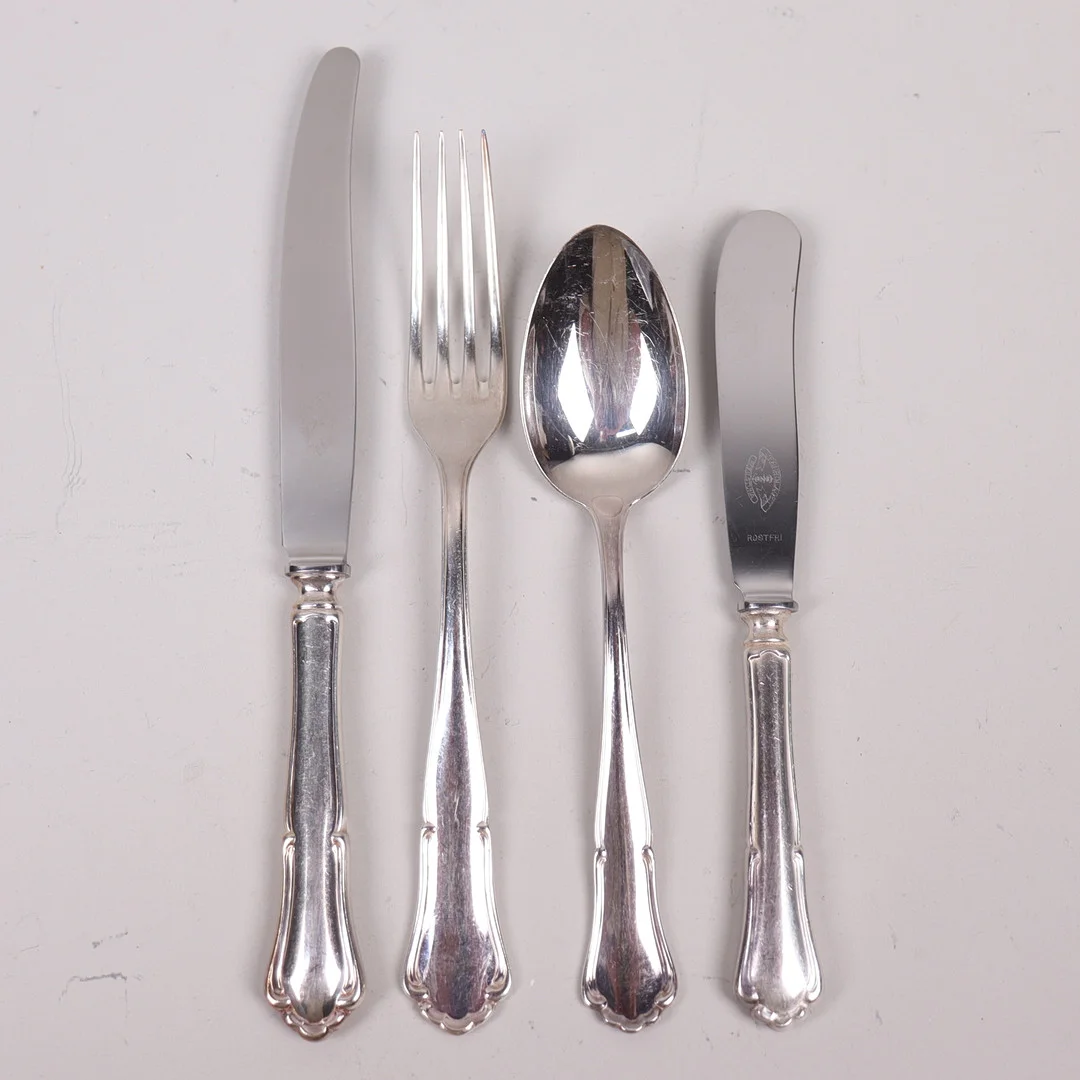 BESTICK, "Saga", nysilver, 36 delar. — Silver plated — Markus Auktioner