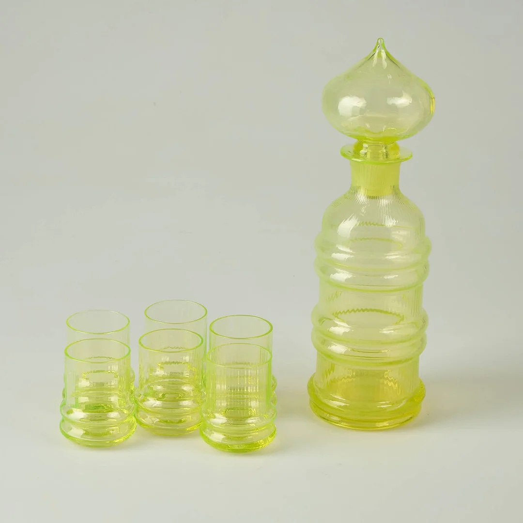 NANNY STILL. Glasservis, 7 delar, "Sultan", Riihimäen Lasi OY. 1967-69. — Utility glass — Stockholms Auktionsverk Helsinki