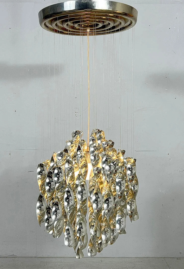 Mid Century Spiral Deckenlampe/Deckenleuchte/Ceiling Lamp von Verner Panton für Lüber AG, Modell: SP1, Deutschland, 1970er Jahre, frühes Exemplar. — Ceiling lights — Stockholms Auktionsverk Düsseldorf/Neuss